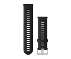 Ranneke Garmin I Silikon Pikakiinnike musta/Silver 22 mm